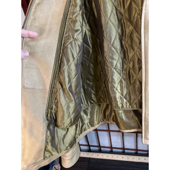 Vintage Wilson's leather Men's large tan leather bomber/70's jacket with liner - Picture 7 of 10